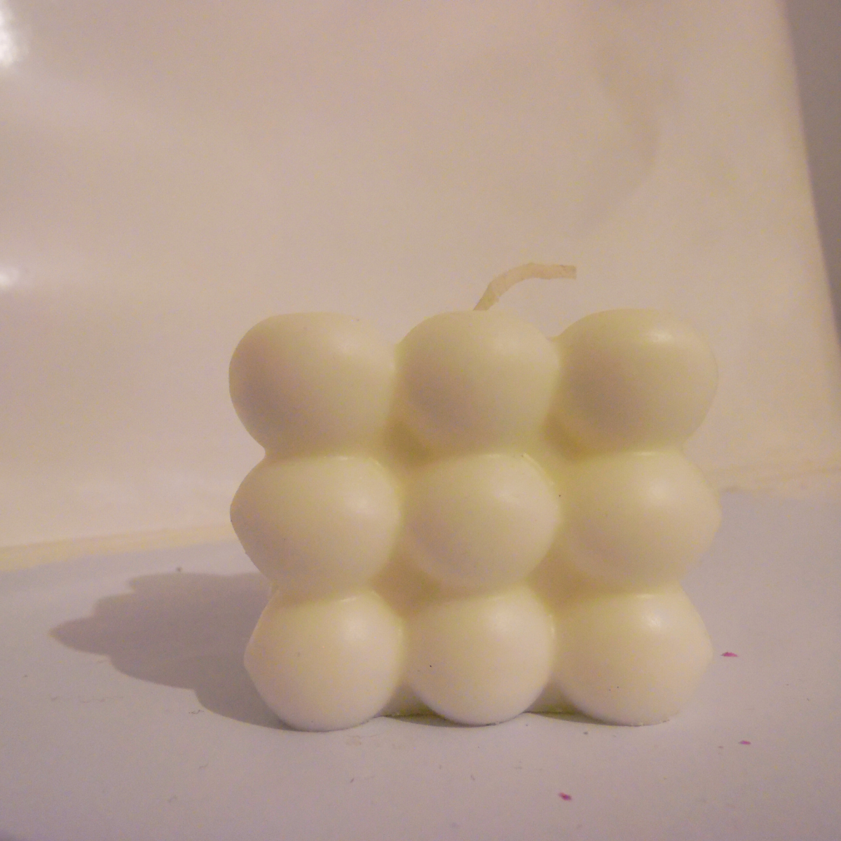 3 Adet Kare Bubble Mum  Kokulu Candle Soya Wax Vegan Mum