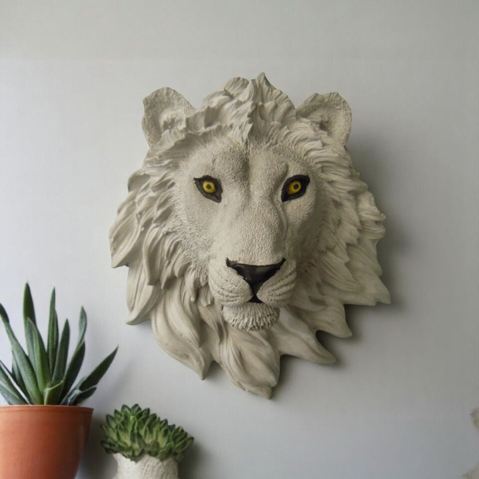 Aslan  kafası ,Duvar Süsü 18x20 cm