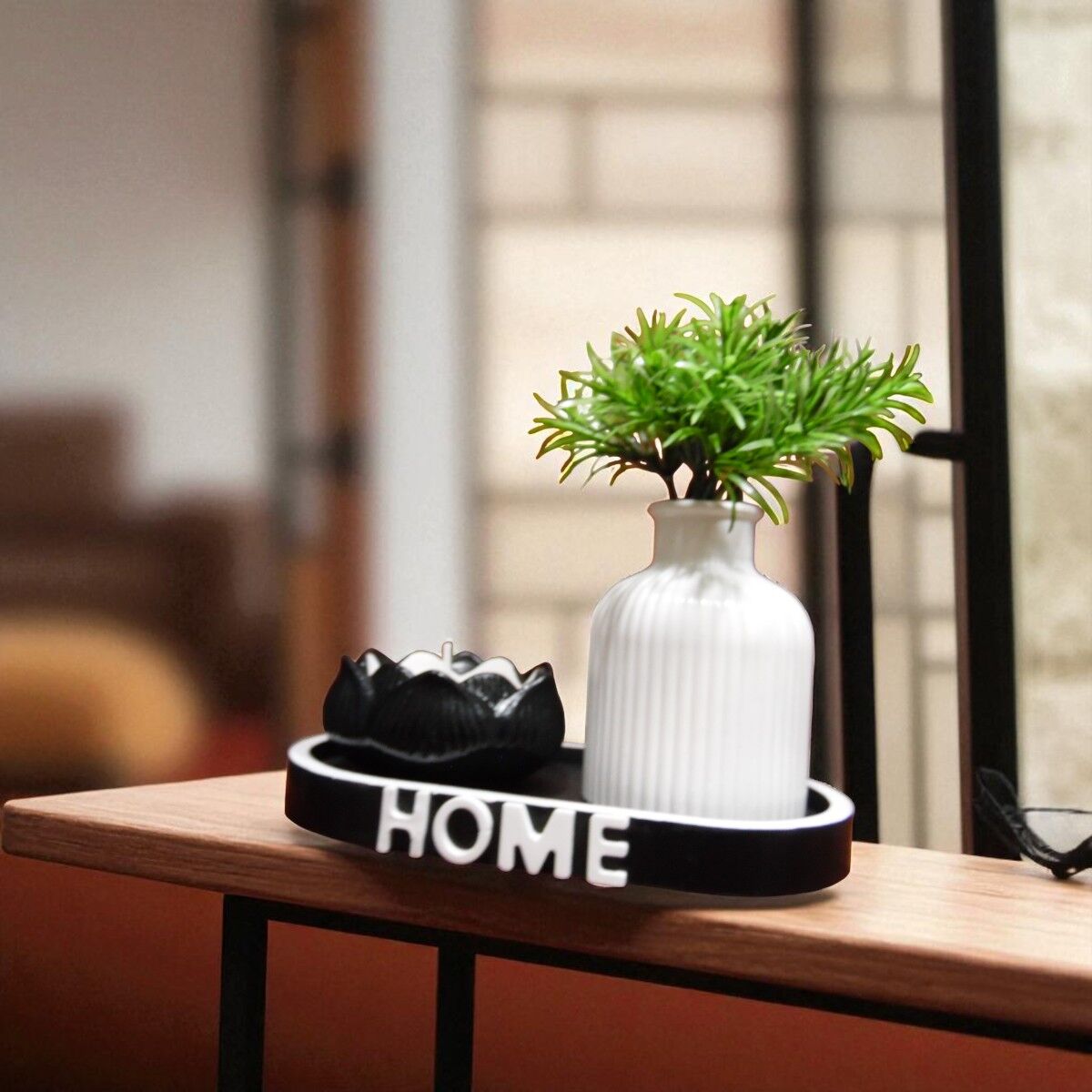 Home  Yazılı Tepsi + Vazo + Lotus Mumluk
