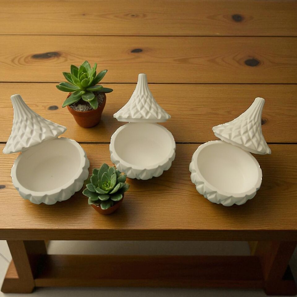 Mini kapaklı Çerezlik.Takı Kutusu  3lü set