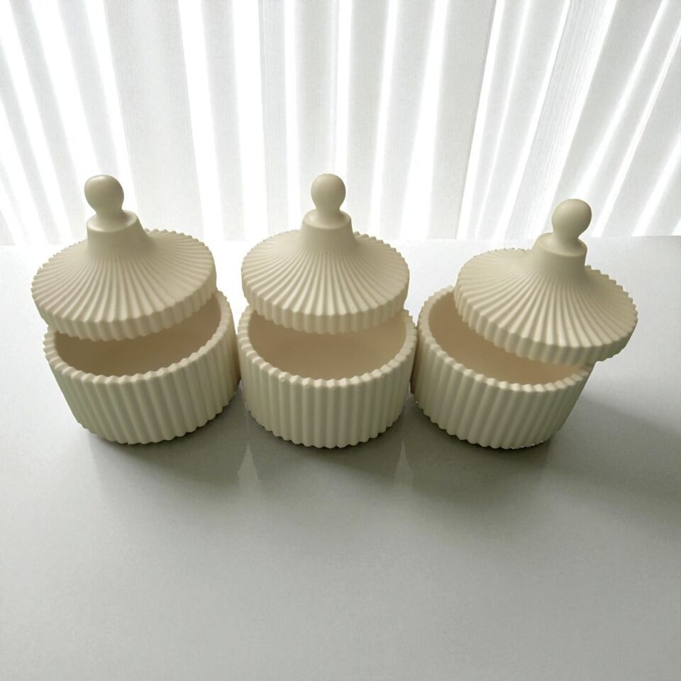 Şekerlik,Mumluk,Takı kutusu 3 lü set